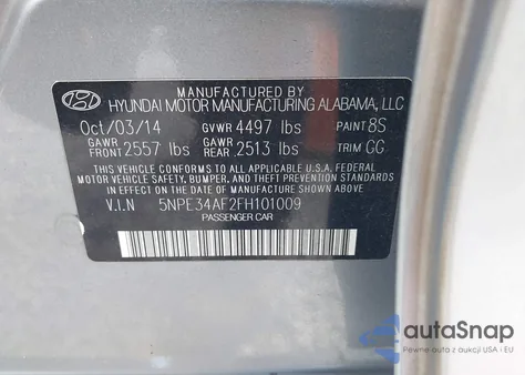 2015 Hyundai Sonata Sport from USA, damaged, VIN 5NPE34AF2FH101009